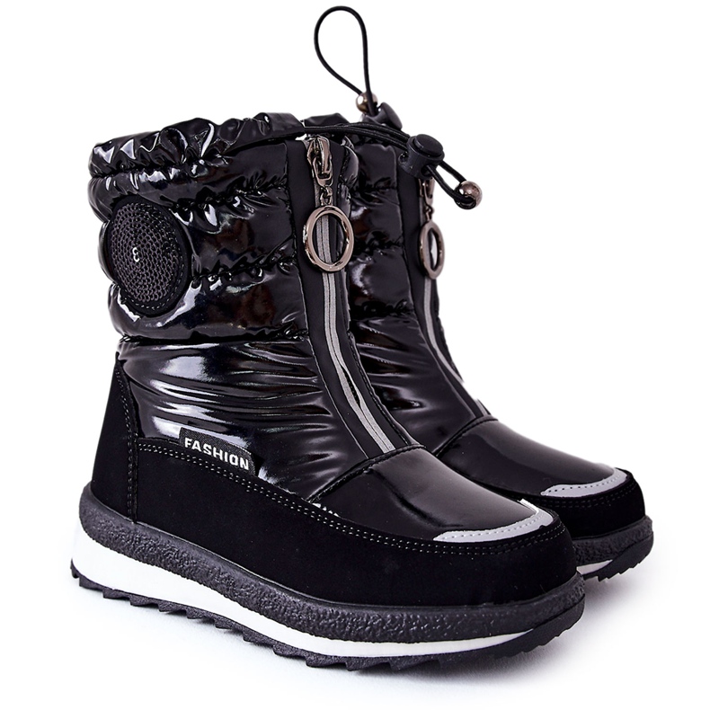 PE1 Botas de lã alta para neve quente Black Lucia preto