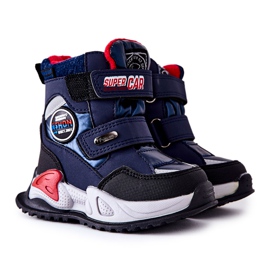PJ2 Botas de neve quentes botas com velcro azul marinho Rizie PJ2 Botas de neve quentes botas com velcro azul marinho Rizie