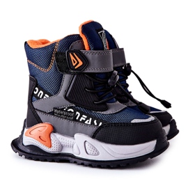 PJ2 Botas Quentes Com Velcro Azul Marinho Cinza Darel preto azul-marinho laranja