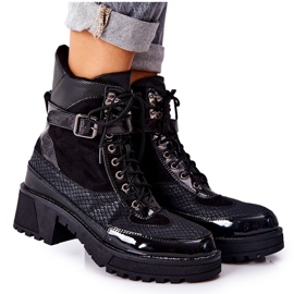 PG1 Botas trabalhadoras pretas devera com fivela preto