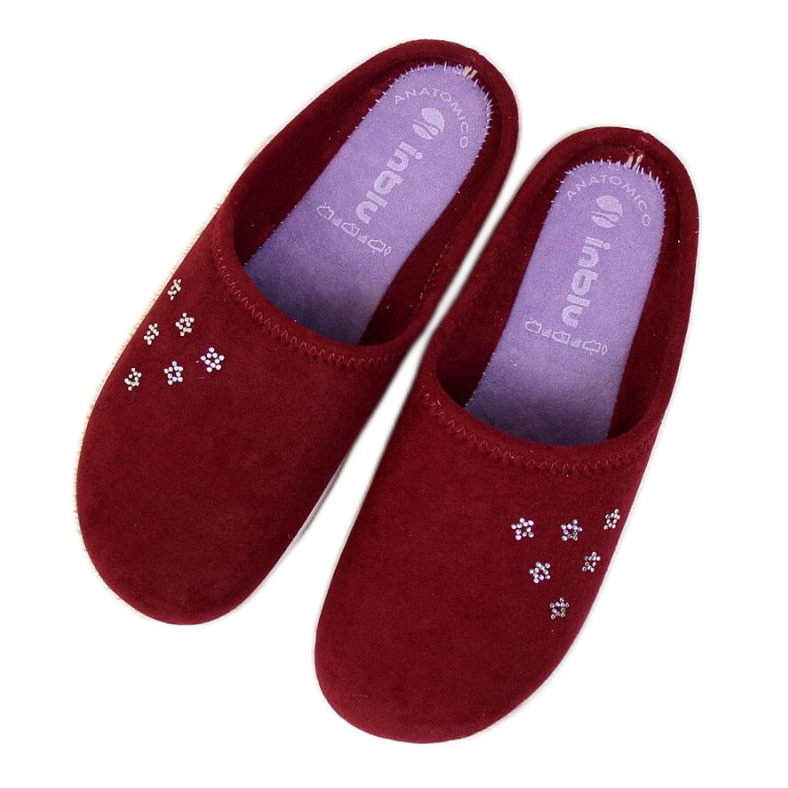 Chinelos para casa Inblu W ARC4 cor de vinho vermelho