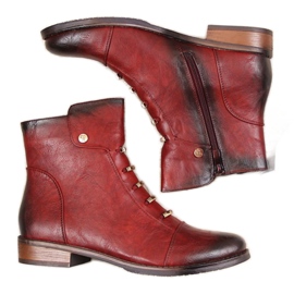 Botas com enfeites Jezzi W JEZ52C vermelho preto