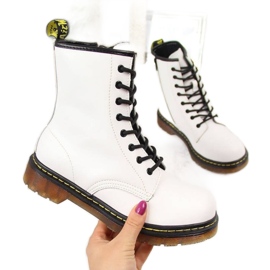 Botas de couro isoladas Filippo W PAW77B brancas branco amarelo