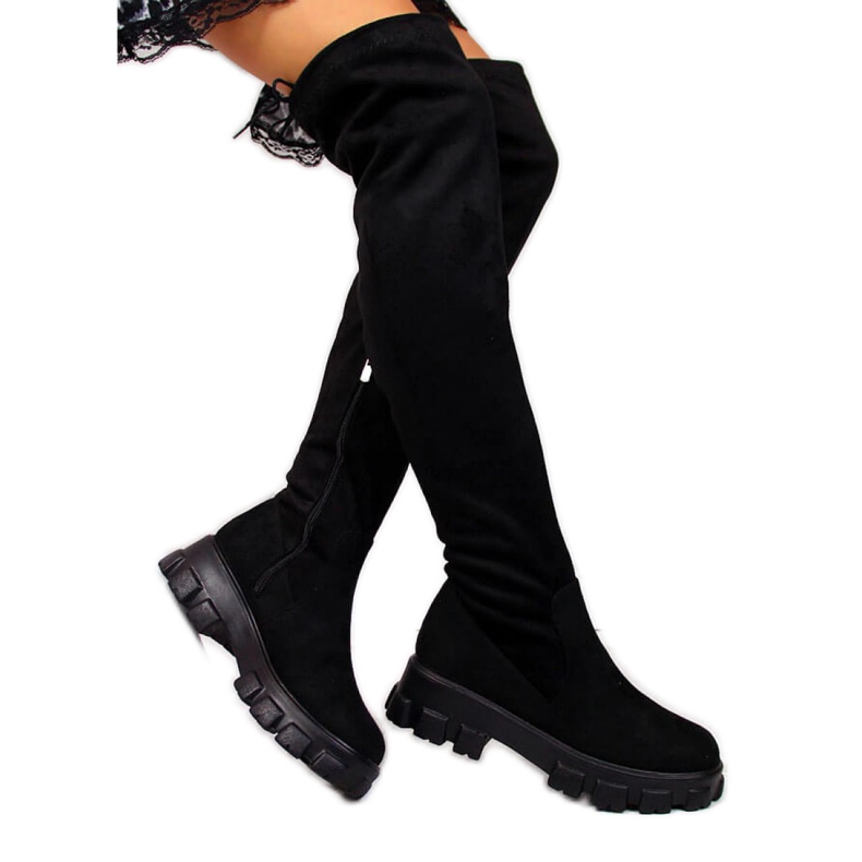 Botas pretas na plataforma Navy Dot W WOL12 preto