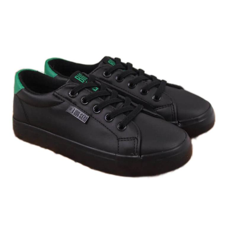 Tênis de couro low eco Big Star Jr DD374147 preto branco