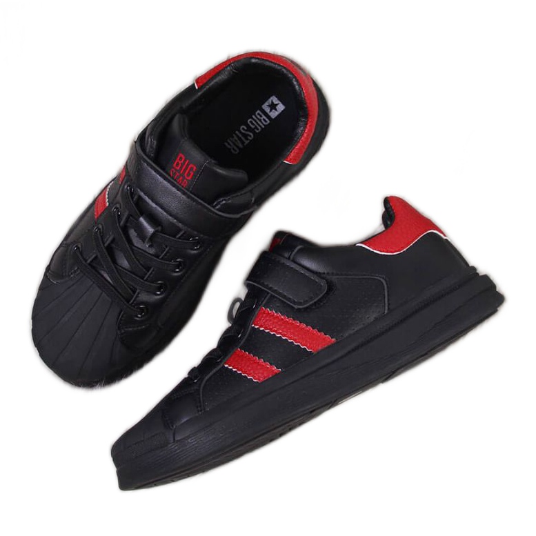 Tênis esportivos de velcro Big Star Jr GG374022 preto branco