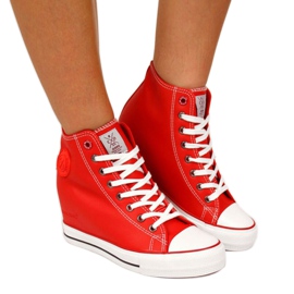 Tênis com cunha Cross Jeans W II2R4026C vermelho branco