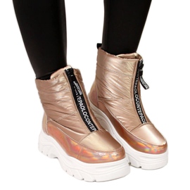 Botas de neve na plataforma holo dourada Vinceza W JAN46C dourado