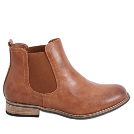 Botas femininas clássicas do Chelsea Gerd Camel marrom