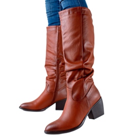 Super Mode Botas marrons com couro ecológico castanho Super Mode Botas marrons com couro ecológico castanho