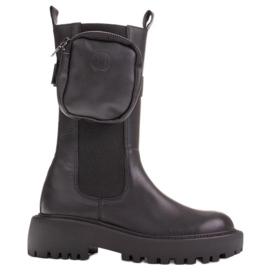 Marco Shoes Botas com bolsa destacável no cinto preto