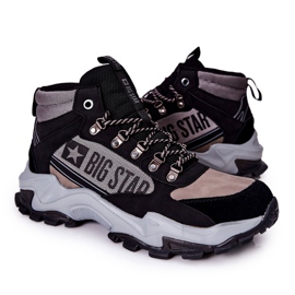 Sapatos de trekking masculino Big Star II174203 preto-cinza bege