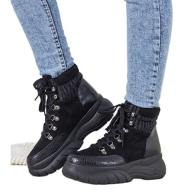 Tênis preto de inverno com o tema animal Miron