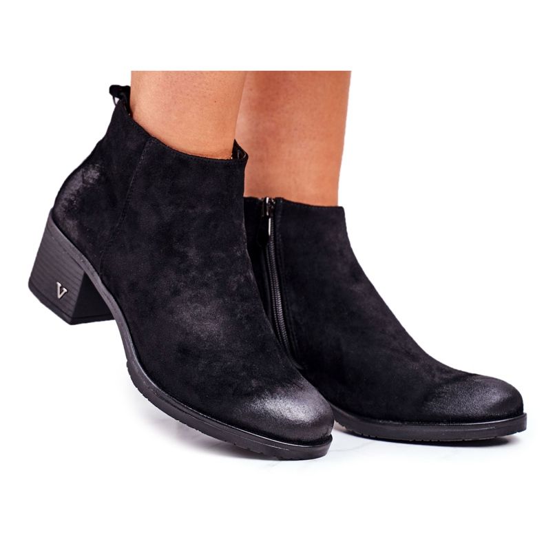Vinceza Botas pretas femininas de salto alto preto