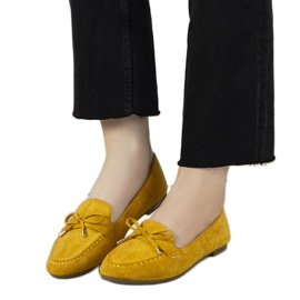 Mocassins de mostarda com laço Asselin amarelo