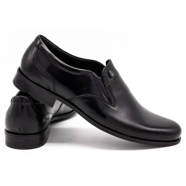 Kampol Sapatos masculinos deslizantes masculinos 343/17 pretos