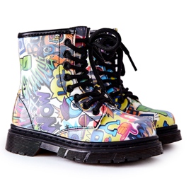 FR1 Botas aquecidas para crianças com zíper colorido de ponta multicolorido