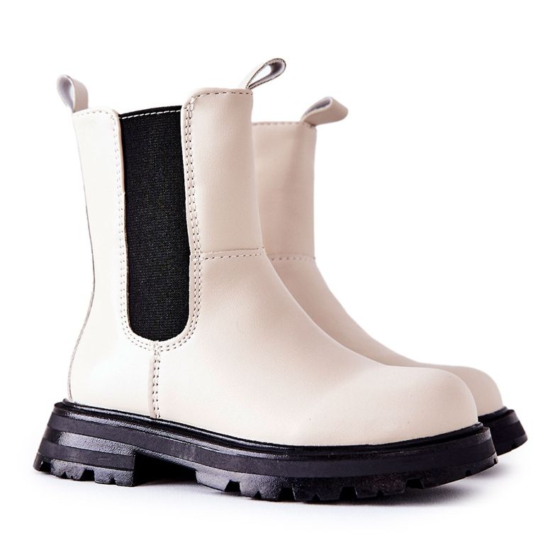 FR1 Botas Quentes Infantis Bege Alanya preto