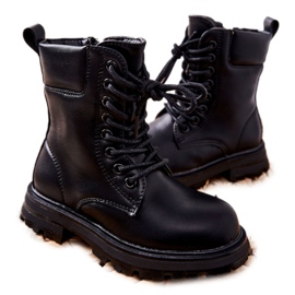 FR1 Botas pretas clássicas infantis com zíper Clarika preto