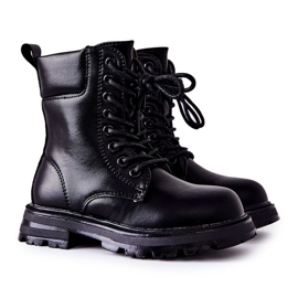 FR1 Botas de boneca pretas infantis com fivela preto