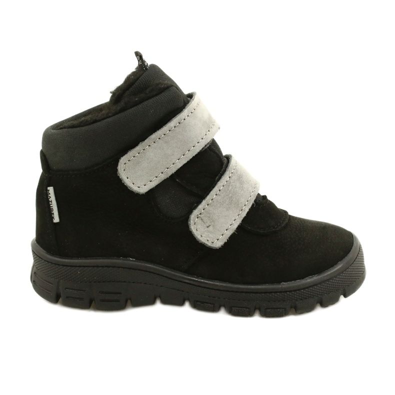 Botas impermeáveis ​​pretas com velcro Mazurek 1360 preto cinza