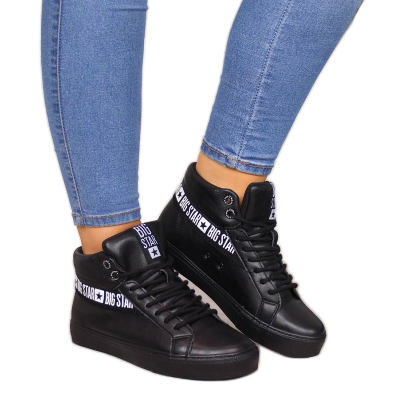 Sapatilhas de cano alto Big Star W EE274355 pretas preto