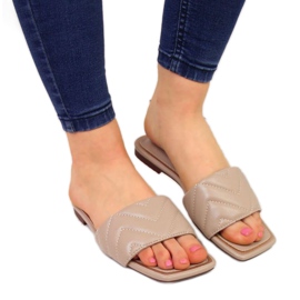 Chinelos acolchoados S. Barski W OLI103B bege Chinelos acolchoados S. Barski W OLI103B bege