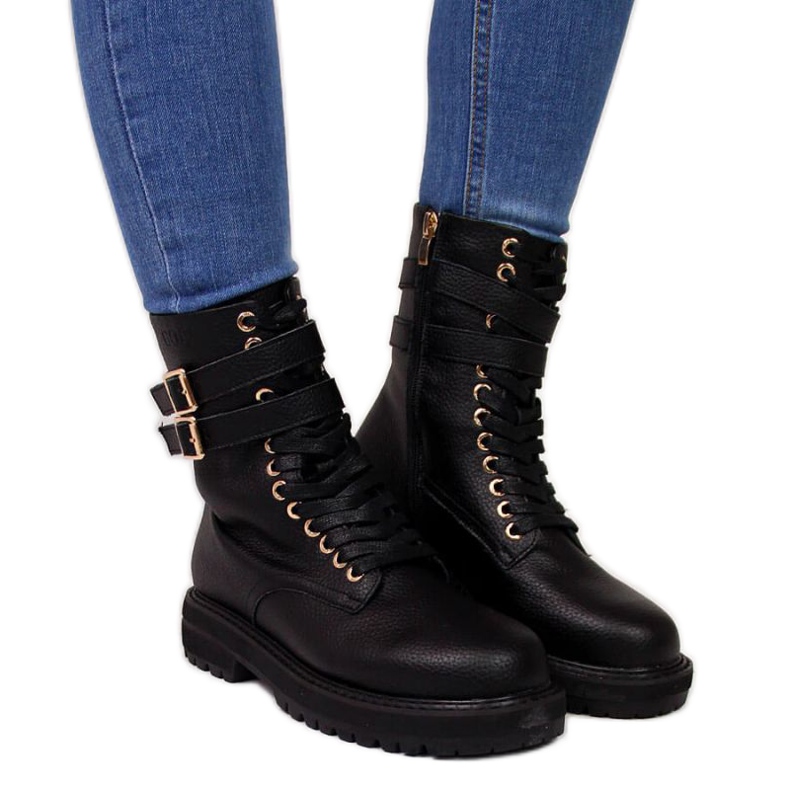Botas pretas com fivelas Goe W II2N4023 preto