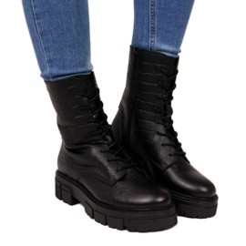 Botas de couro Goe II2N4099 W pretas preto Botas de couro Goe II2N4099 W pretas preto