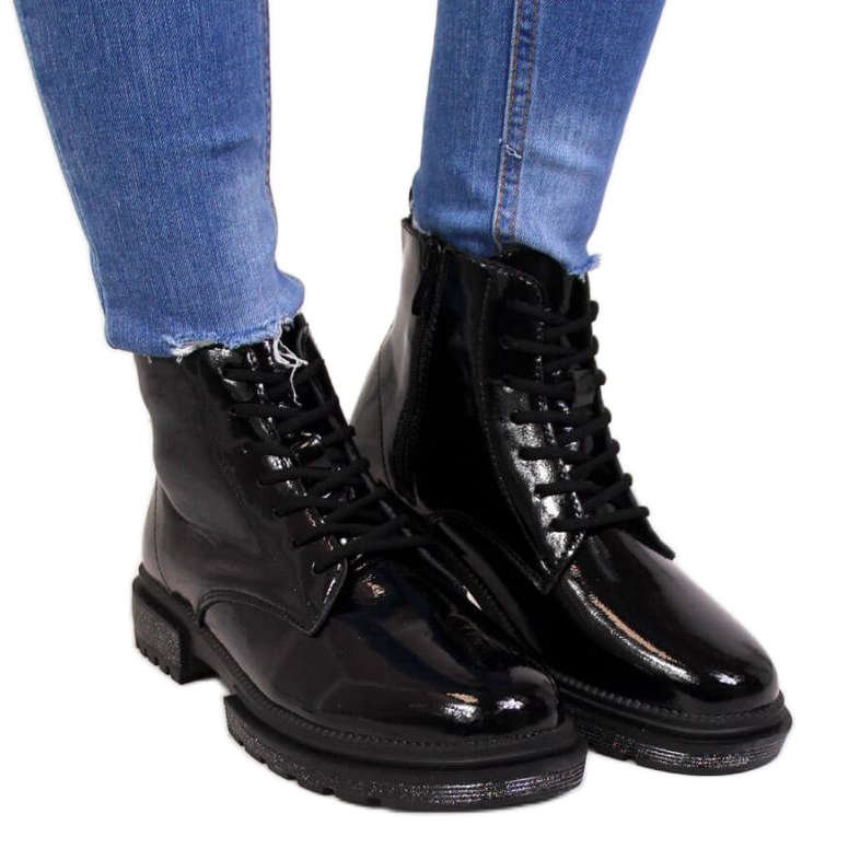 Botas de couro envernizado Filippo W PAW278B pretas bege branco preto