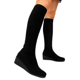 Botas de camurça preta com cunha Filippo W PAW299 preto