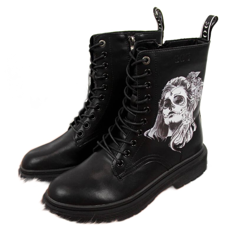 Botas de couro Goe W II2N4046 pretas preto