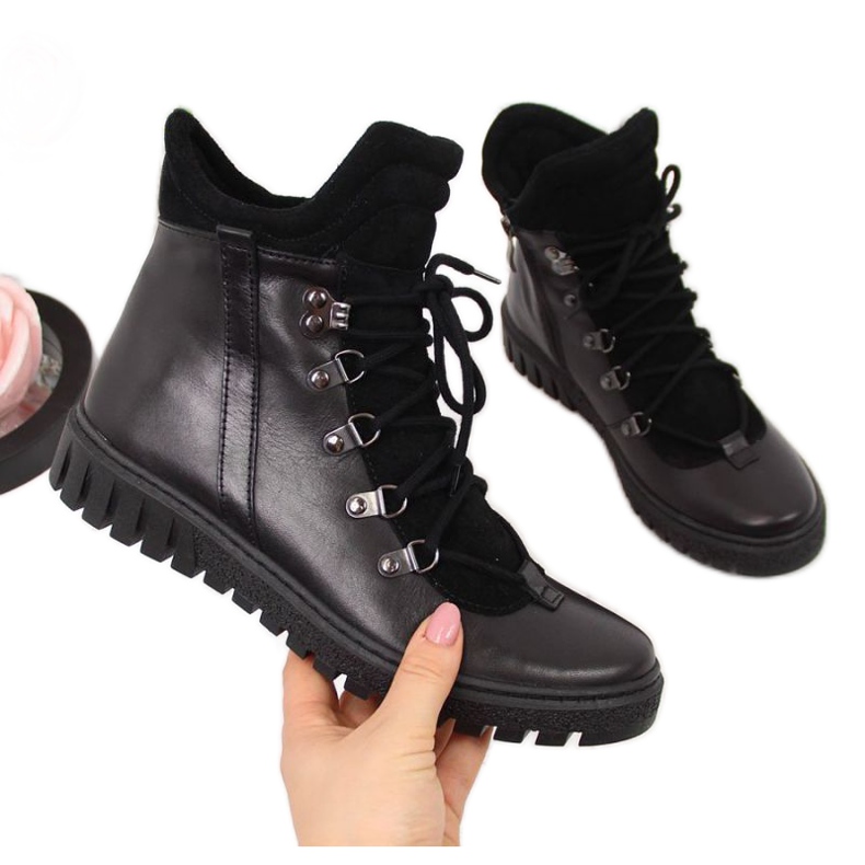 Botas de couro com isolamento Dolce Pietro W P49 preto Botas de couro com isolamento Dolce Pietro W P49 preto