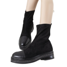 Botas pretas com zircônia cúbica My Way preto