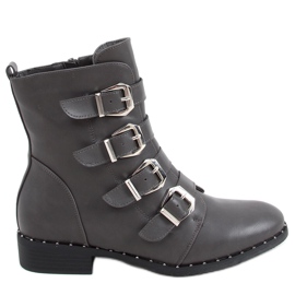 Botas com fivelas Punto Gray cinza