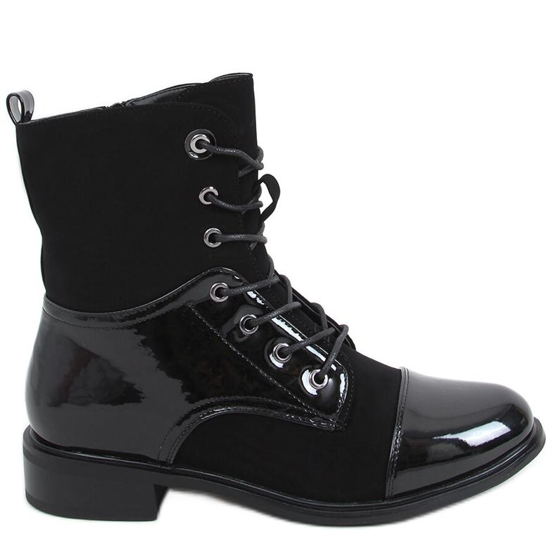 Botas de couro envernizado Nina Black preto