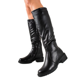 TRENDI Botas casuais com zíper preto