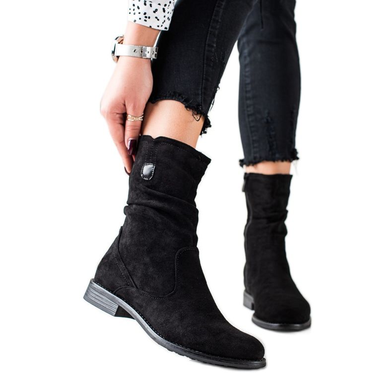 W. Potocki Botas de camurça de cano alto potocki preto