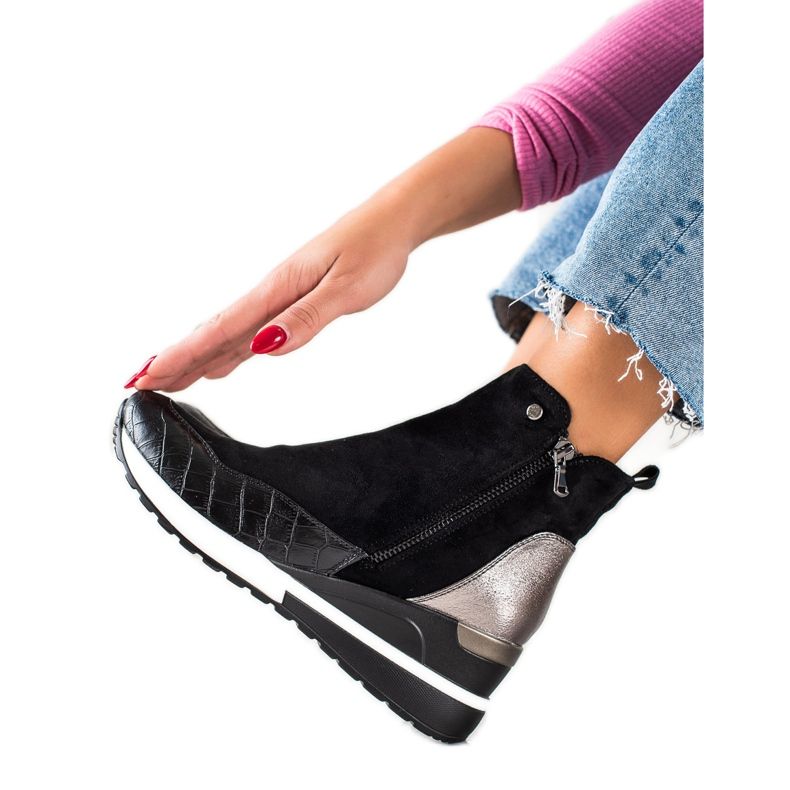 W. Potocki Botas em cunha Potocki preto