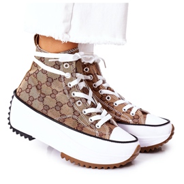 FJ1 Tênis registrados na plataforma Electric Love Brown branco marrom