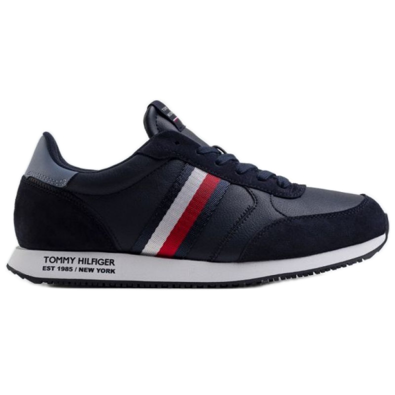 Sapatos Tommy Hilfiger Runner Lo Couro Mix M FM0FM03736 DW5 azul marinho