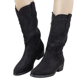 Botas pretas na postagem da LuckyShoes preto Botas pretas na postagem da LuckyShoes preto
