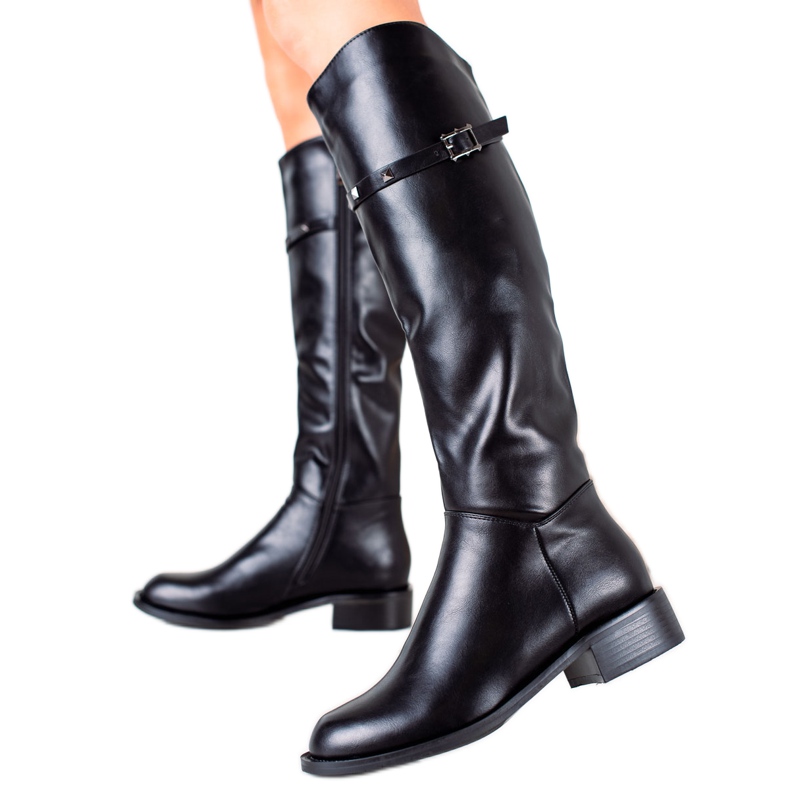 Goodin Botas Elegantes Com Couro Ecológico preto Goodin Botas Elegantes Com Couro Ecológico preto