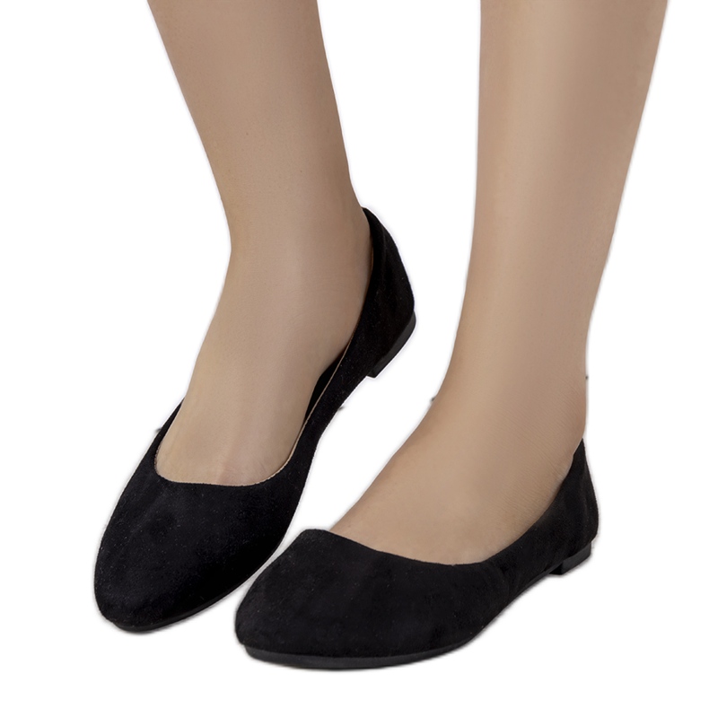 Julie bailarinas pretas brilhantes para mulheres preto