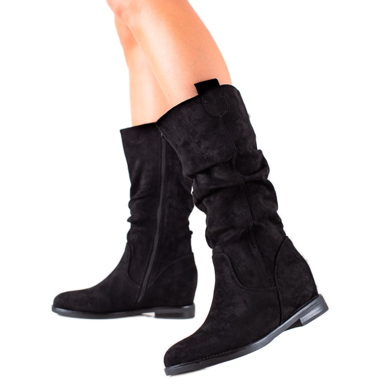 Renda Botas de camurça preto