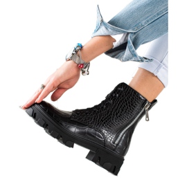 TRENDI Trabalhadores com zíper decorativo preto