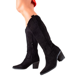 Renda Botas de caubói de camurça preto