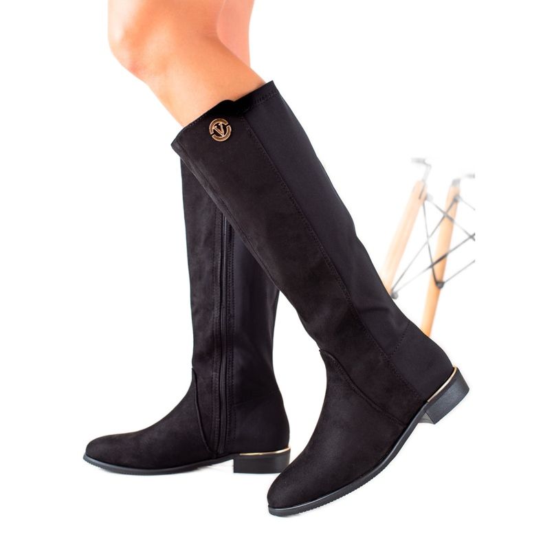 Yes Mile Botas Pretas Elegantes preto