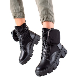 Best Shoes Trabalhadores com um bolso de camurça preto