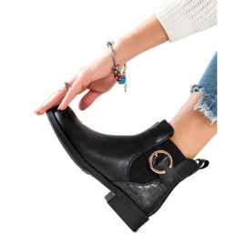 TRENDI Botas com fivela de ouro preto TRENDI Botas com fivela de ouro preto